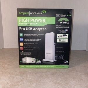 NEW Amped Wireless High Power Wireless-N 600mW Pro USB Adapter UA600EX
